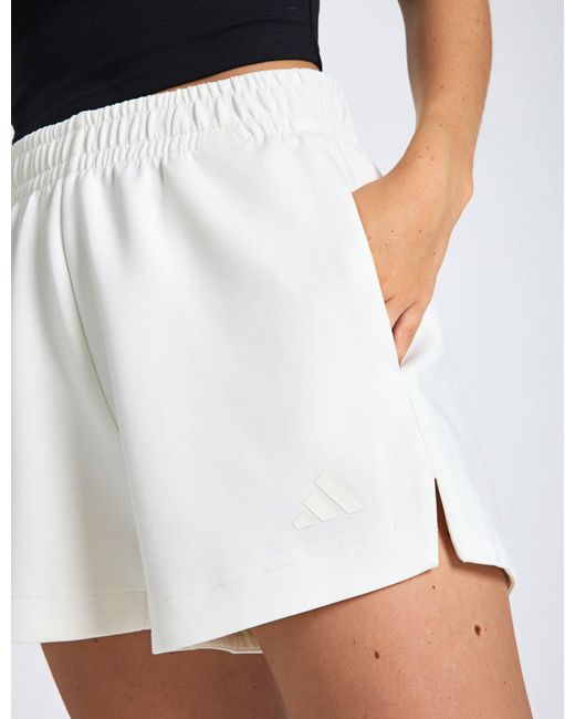 Adidas White Women's Soft Lux Loose Shorts