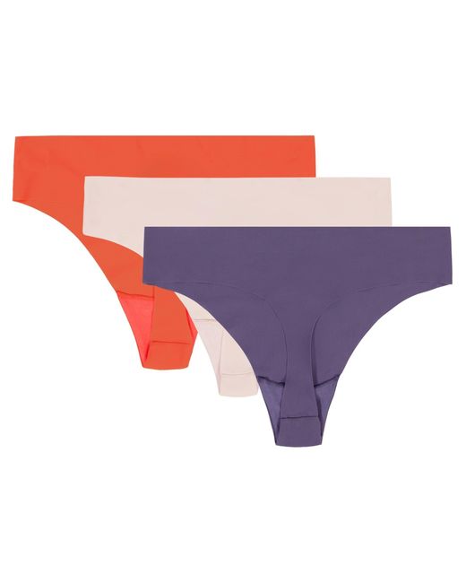Under Armour Red Women's Pure Stretch 3-pack No Show Thong
