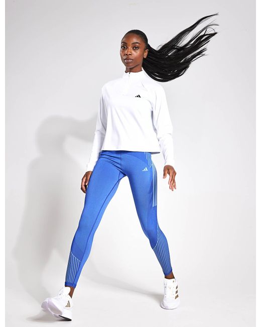 Adidas White Women's Train Essentials Minimal Sports Branding 1/4-zip Cover Up