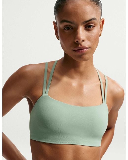 Nike Green Women's Zenvy Strappy Light Support Sports Bra