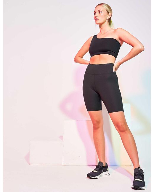 GIRLFRIEND COLLECTIVE Black Women's Bianca One Shoulder Sports Bra