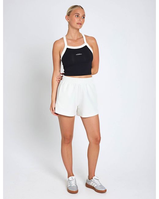 Adidas White Women's Soft Lux Loose Shorts