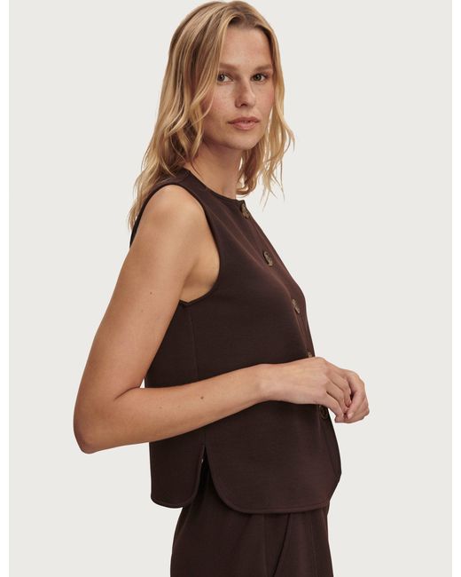 Varley Brown Women's Josie Button-through Tank