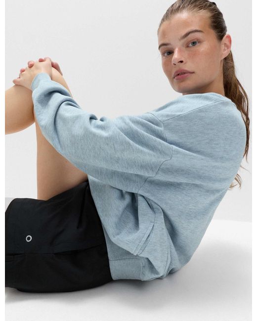 GOODMOVE Blue Women's Cotton Rich Oversized Sweatshirt