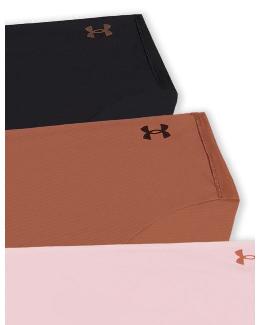 Under Armour Pink Women's Pure Stretch 3-pack No Show Bikini