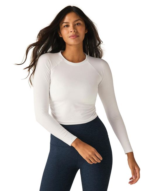 Beyond Yoga White Women's Featherweight Your Fit Long Sleeve Top