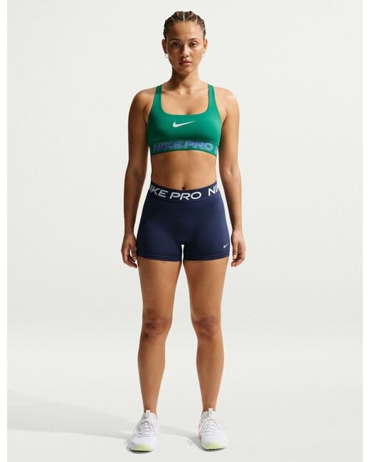 Nike Blue Women's Pro 3" Biker Shorts
