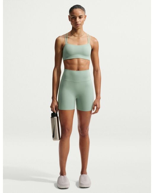 Nike Green Women's Zenvy Strappy Light Support Sports Bra