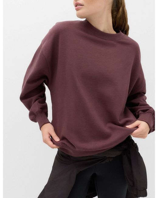 GOODMOVE Purple Women's Cotton Rich Oversized Sweatshirt