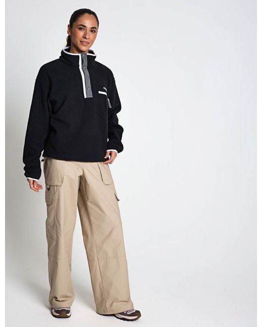 Columbia Blue Women's Helvetia Ii Cropped Sherpa Half Snap Fleece