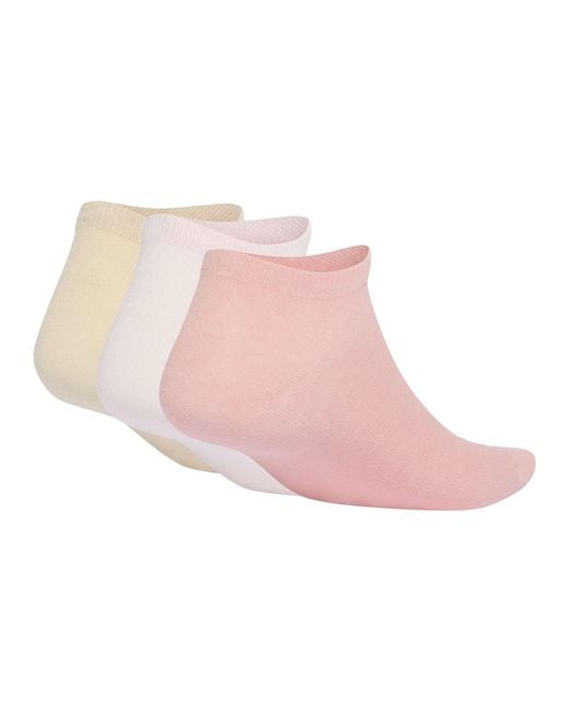 Adidas Pink Women's Thin Linear Low-cut Socks 3 Pairs