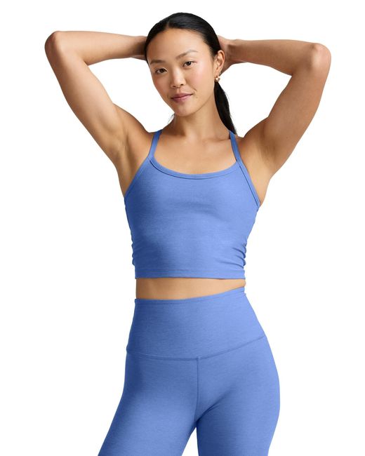 Beyond Yoga Blue Women's Spacedye Slim Racerback Cropped Tank