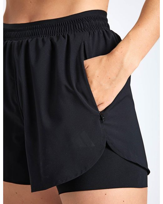 Adidas Black Women's D4t Workout Go To 2in1 Shorts