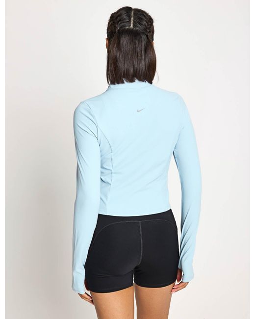 Nike Blue Women's Zenvy Full-zip Long-sleeve Top