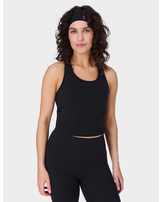 Sweaty Betty Black Women's Power Medium Impact Crop Gym Tank