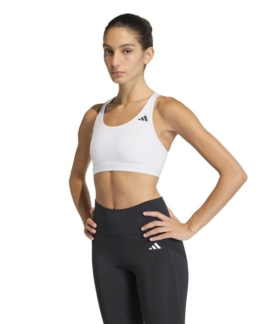 Adidas Blue Women's Optime Essentials Workout Medium Support Sports Bra