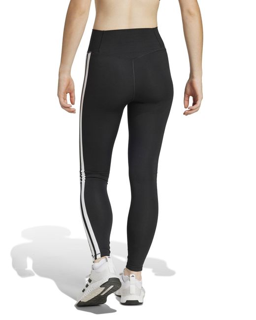 Adidas Black Women's Optime Essentials 3-stripes 7/8 leggings