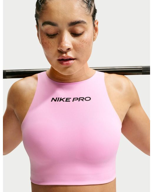 Nike Pink Women's Pro Sculpt Medium Support Padded Sports Bra
