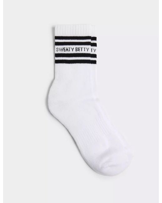 Sweaty Betty White Varsity Slogan Socks