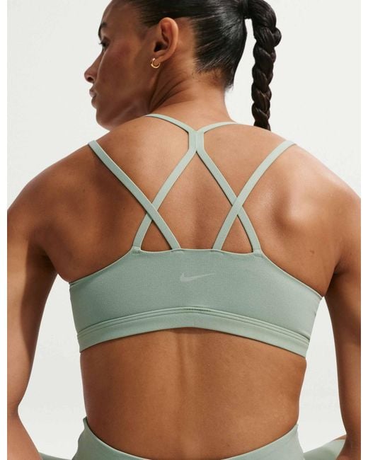 Nike Green Women's Zenvy Strappy Light Support Sports Bra