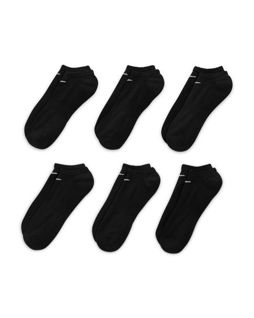 Nike Black Women's Everyday Cushioned Training No-show Socks (6 Pairs)