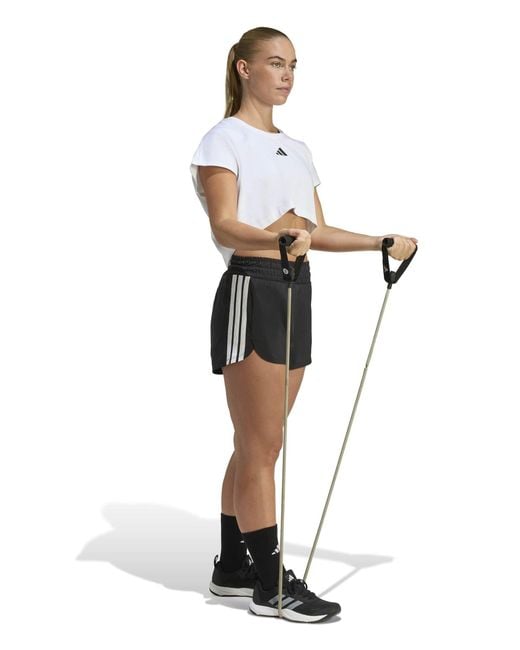 Adidas Black Women's Pacer Workout Woven High Waisted Shorts