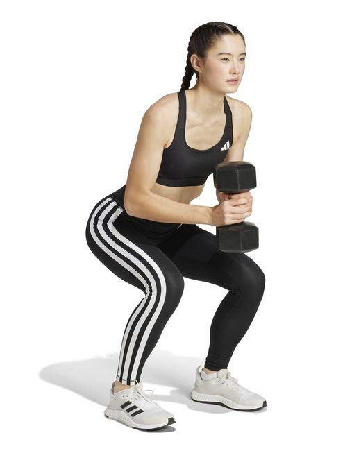 Adidas Black Women's Optime Essentials 3-stripes 7/8 leggings