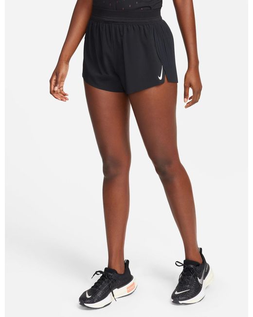 Nike Black Aeroswift Dri-Fit Adv Mid-Rise 3" Brief-Lined Running Shorts