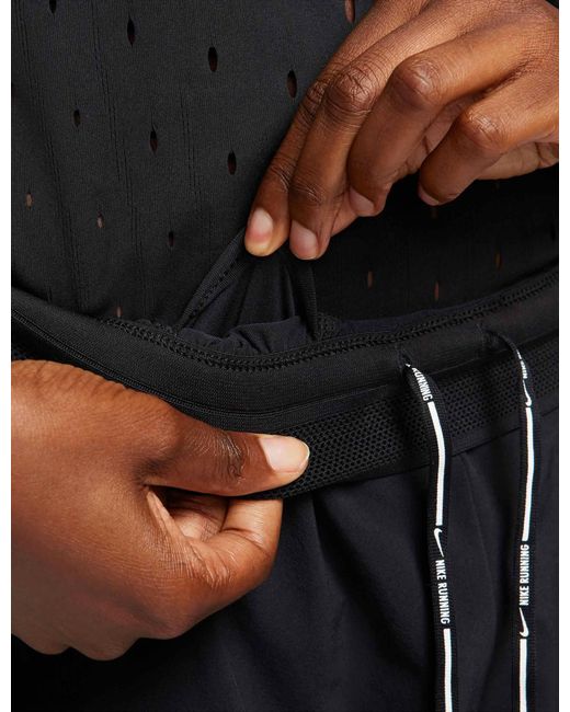 Nike Black Aeroswift Dri-Fit Adv Mid-Rise 3" Brief-Lined Running Shorts