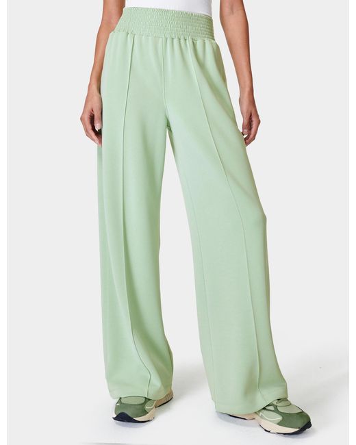 Sweaty Betty Green Sand Wash Cloud Weight Track Trousers