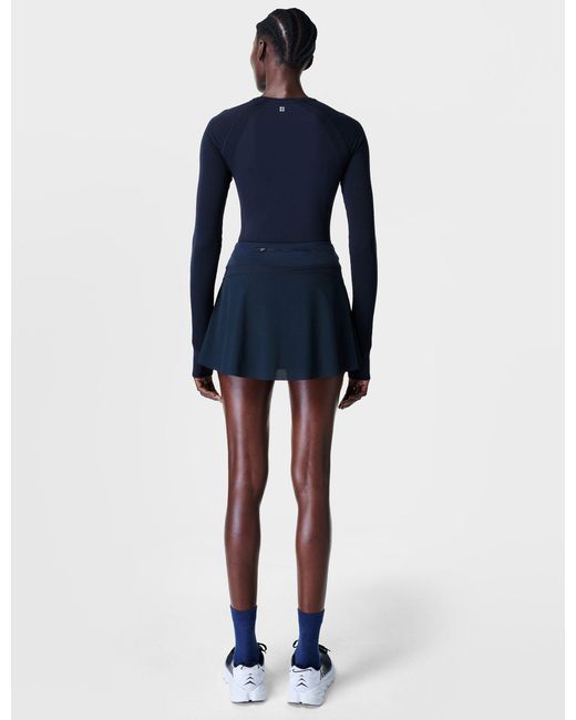 Sweaty Betty Blue Women's Athlete Seamless Workout Long Sleeve Top