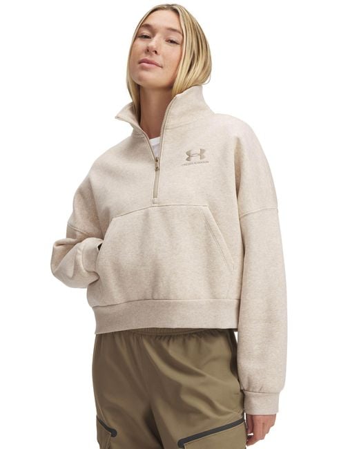 Under Armour Natural Women's Icon Fleece Oversized 1/2 Zip