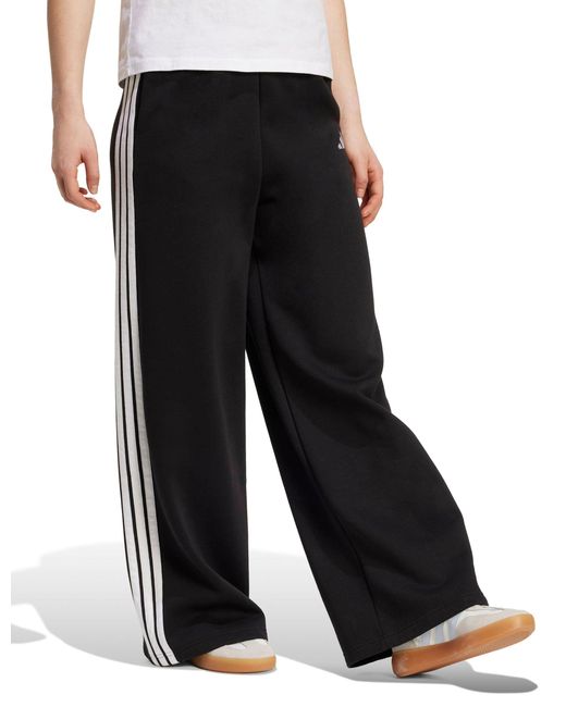 Adidas Black Women's 3-stripes Fleece Wide Pant