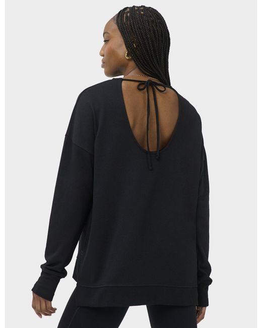 Sweaty Betty Black Women's After Class Open Back Tie Sweatshirt