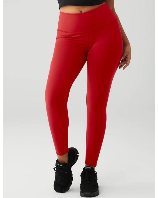 Alo Yoga Red 7/8 High Waisted Airbrush legging