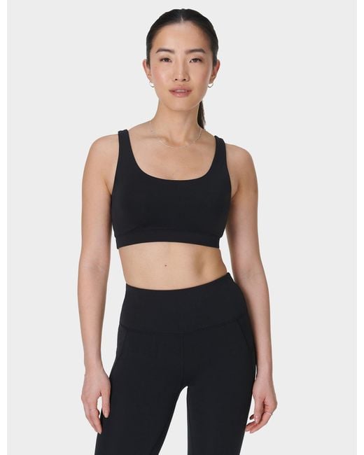 Sweaty Betty Black Women's All Day Bralette Light Support Sports Bra