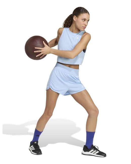 Adidas Blue Women's Train Essentials Boxy Workout Tank Top