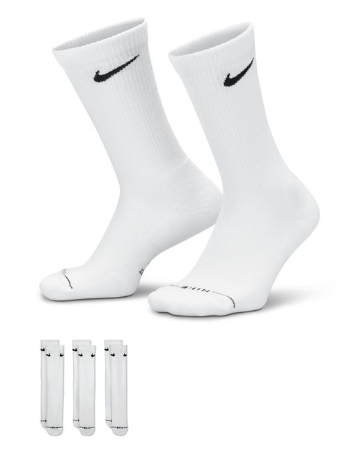 Nike White Women's Everyday Elevated Crew Socks (3 Pairs)