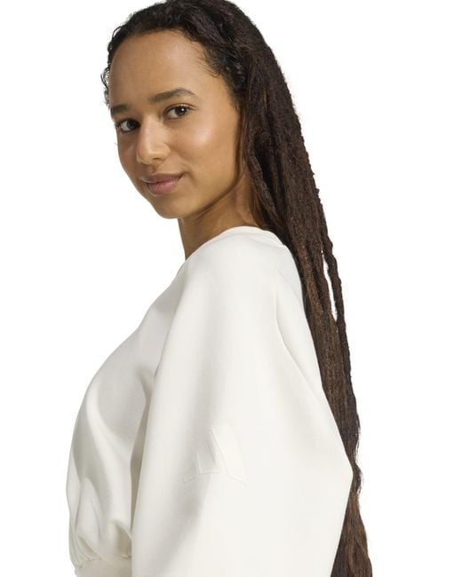 Adidas White Women's Soft Lux Loose Sweatshirt
