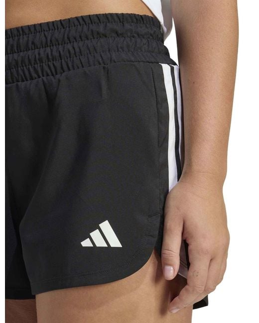 Adidas Black Women's Pacer Workout Woven High Waisted Shorts