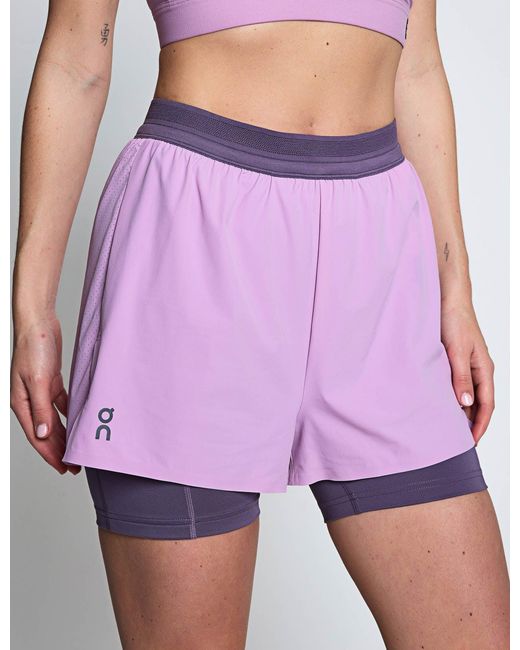 On Shoes Purple Women's 3" Performance 2-in-1 Shorts
