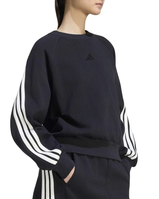 Adidas Blue Women's Kit 3-stripes Sweatshirt
