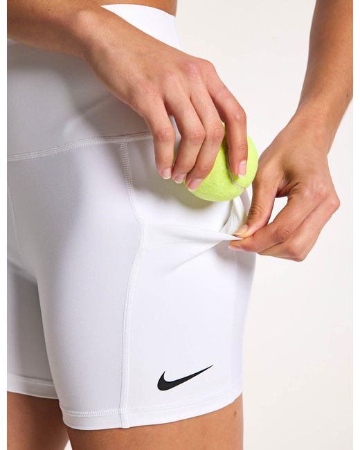 Nike White Women's Court Dri-fit Tennis Shorts With Pockets