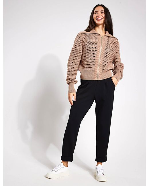 Varley Brown Women's Eloise Zip-through Knit