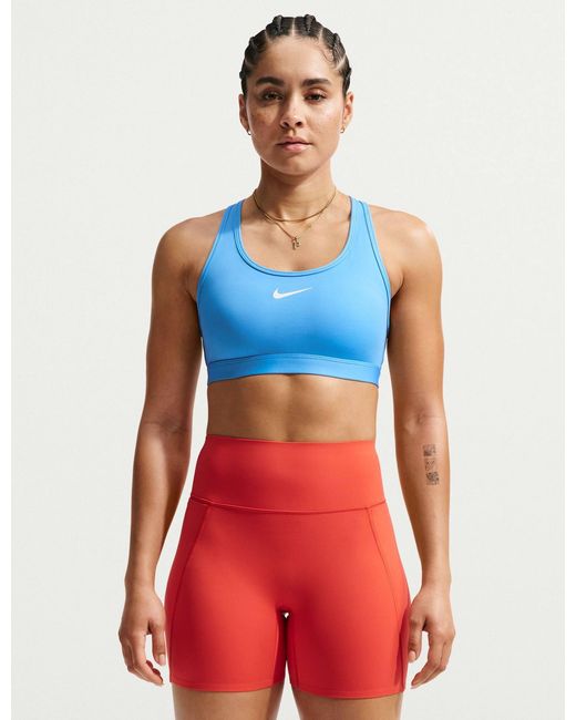 Nike Red Women's Swoosh Medium Support Sports Bra