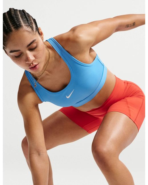 Nike Red Women's Swoosh Medium Support Sports Bra