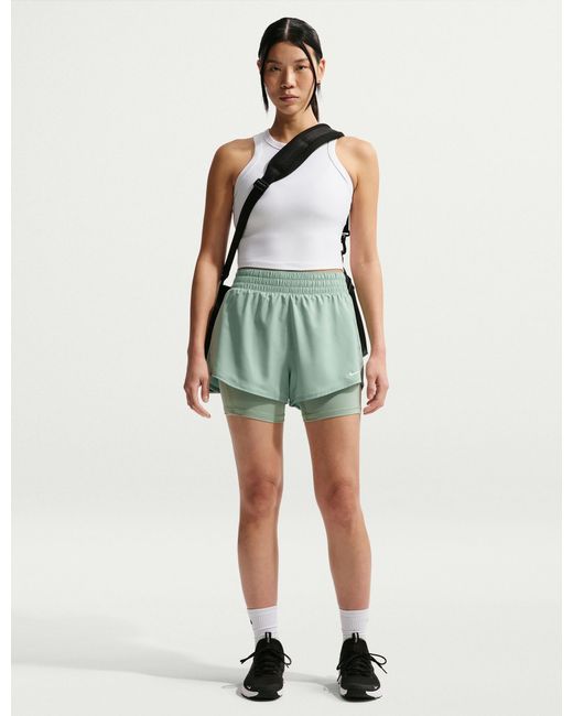 Nike Green Women's One Dri-fit 2-in-1 Shorts