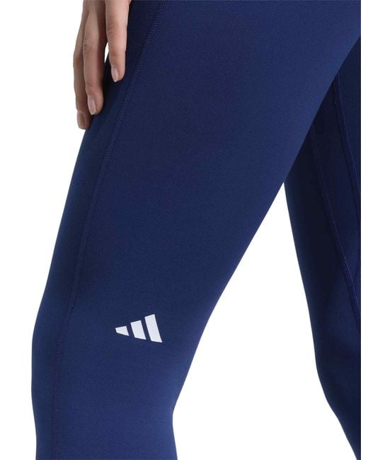 Adidas Blue Women's 3 Stripes Studio All Me 7/8 X-over leggings