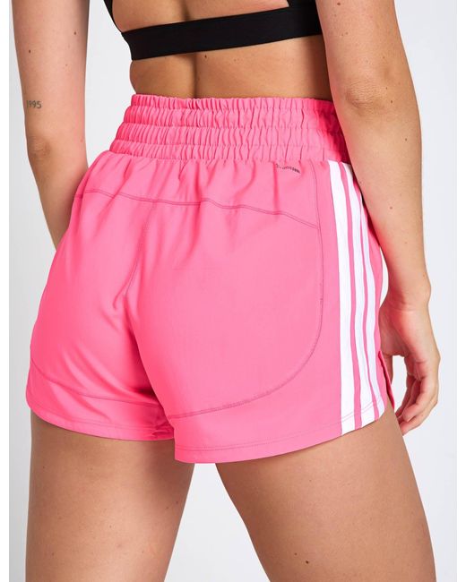 Adidas Pink Women's Pacer Workout Woven High Rise Shorts