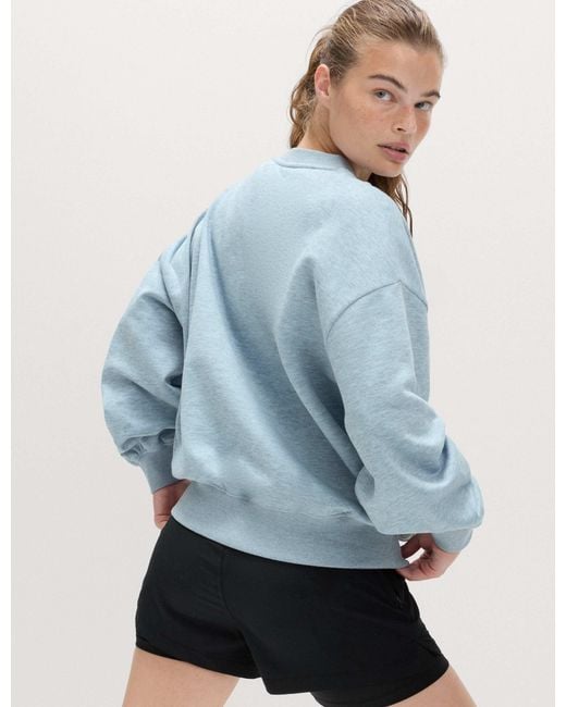 GOODMOVE Blue Women's Cotton Rich Oversized Sweatshirt